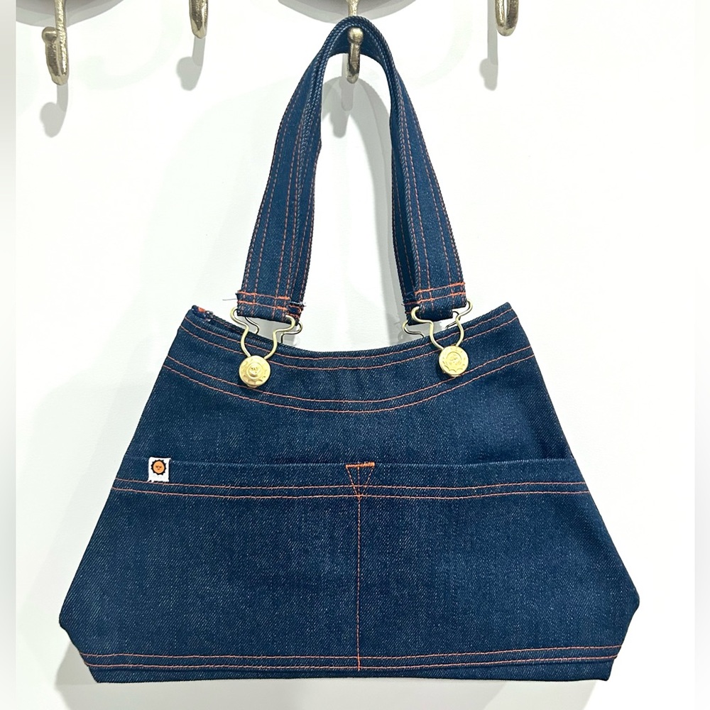 Big Bud Press Overall Handbag in Raw Blue Denim